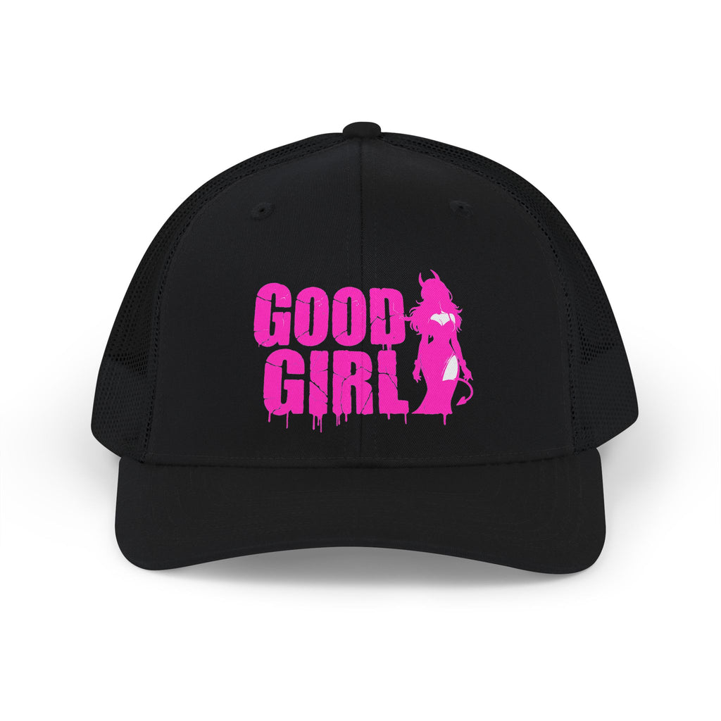 Good Girl Trucker Cap — Pink Graphic Snapback Hat