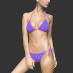 Bright Pink on Purple "NON CURO" Bikini Swimsuit — Handcrafted Art Print