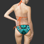 Hawaii Floral Bikini Swimsuit — Bright Teal Tropical String Bikini