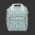 Teal Skull Diaper Backpack — 'Cursed by Cuteness' Multifunctional Baby Bag with Changing Pad