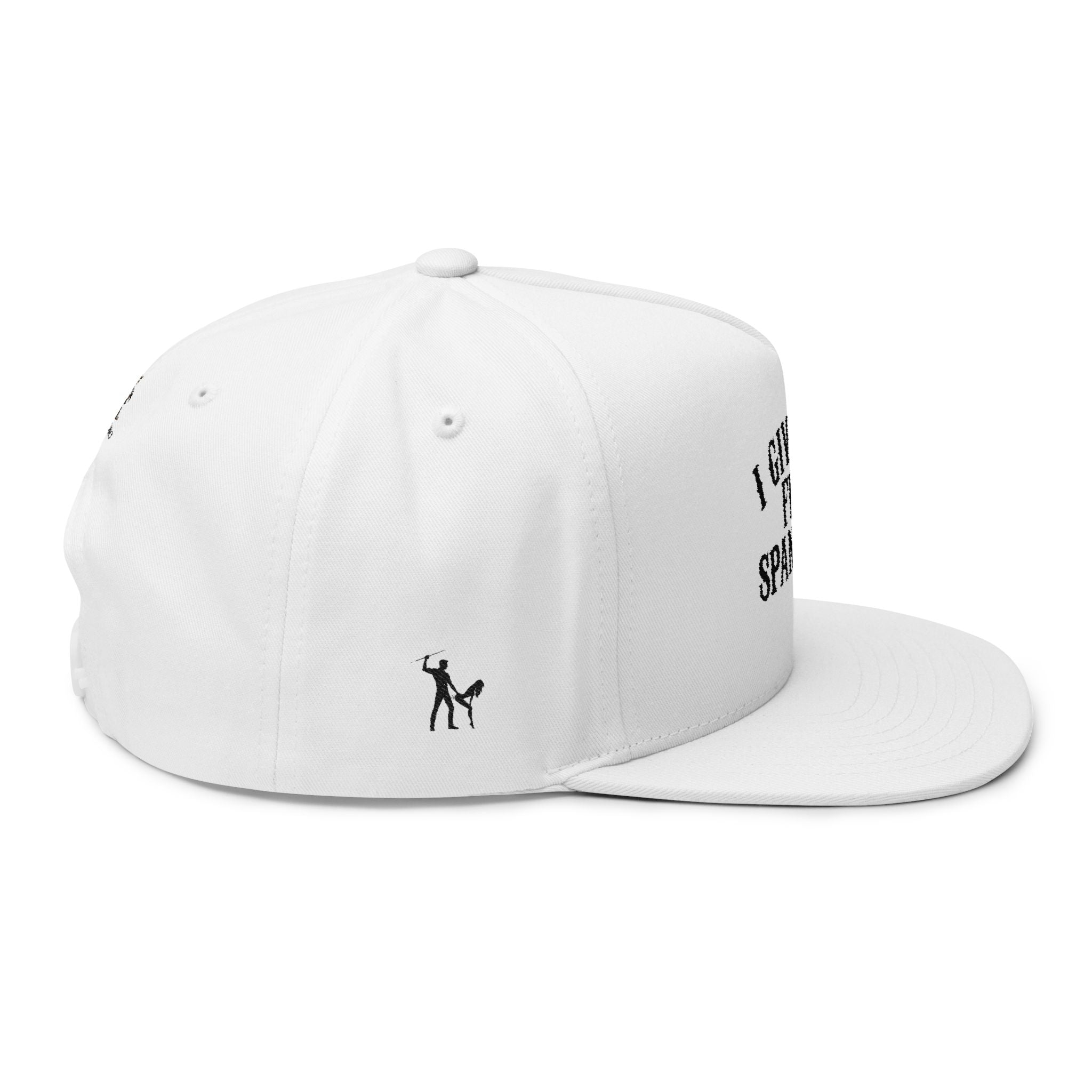 Flat Bill Cap — "I Give Out Free Spankings" Embroidered Snapback