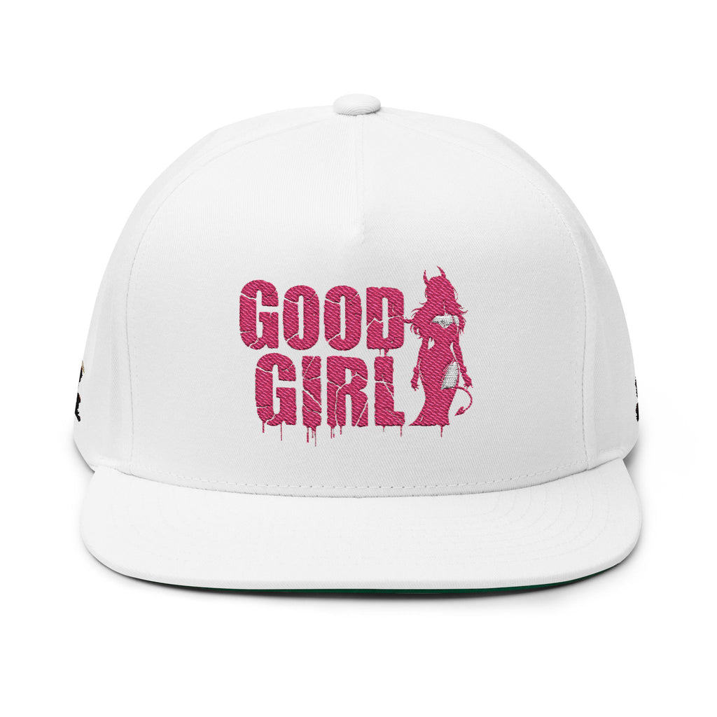 Good Girl Embroidered Flat Bill Cap