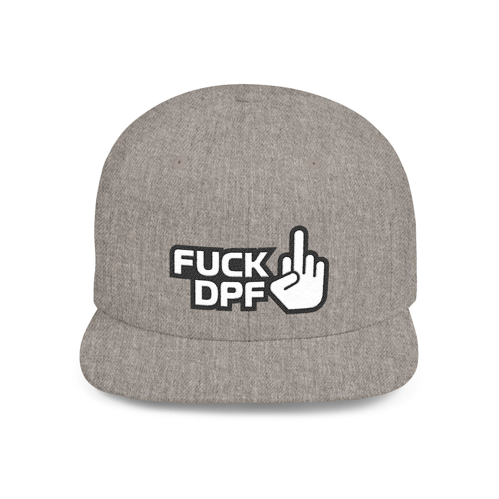 Flat Bill Snapback Hat — "F*** DPF" Embroidered Middle Finger Streetwear Cap