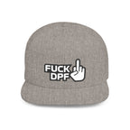 Flat Bill Snapback Hat — "F*** DPF" Embroidered Middle Finger Streetwear Cap