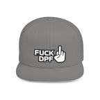 Flat Bill Snapback Hat — "F*** DPF" Embroidered Middle Finger Streetwear Cap
