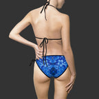 Electric Blue Floral Bikini — Floral Pool & Vegas Swimwear for Tanned Skin