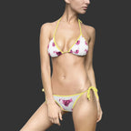 "Non Curo" Women's Bikini Swimsuit — Pink Sunglasses & Branded Bottoms