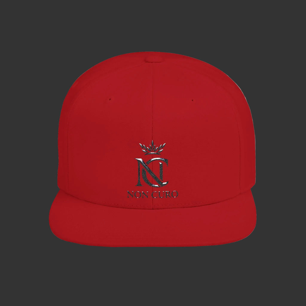 Laurel Crest Flat Bill Snapback Hat — Embroidered "NON CURO" Logo