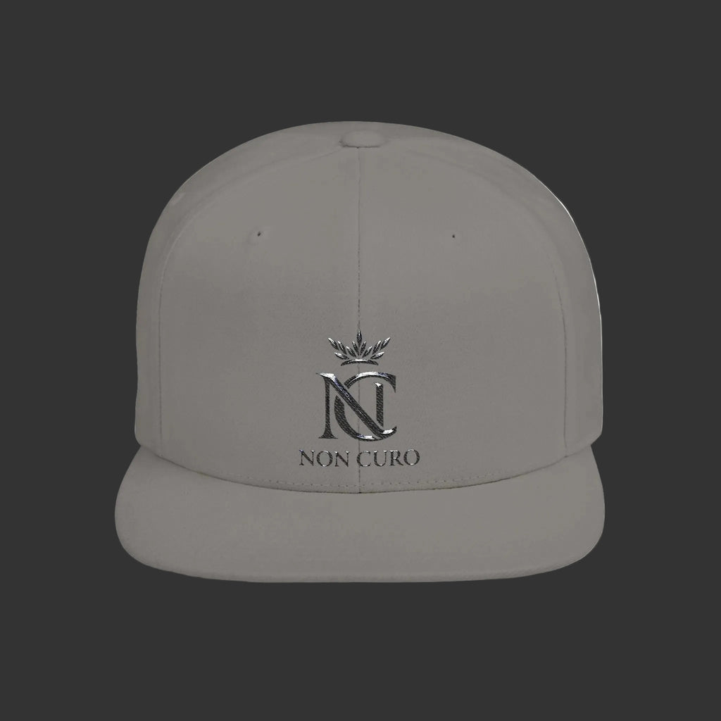 Laurel Crest Flat Bill Snapback Hat — Embroidered "NON CURO" Logo