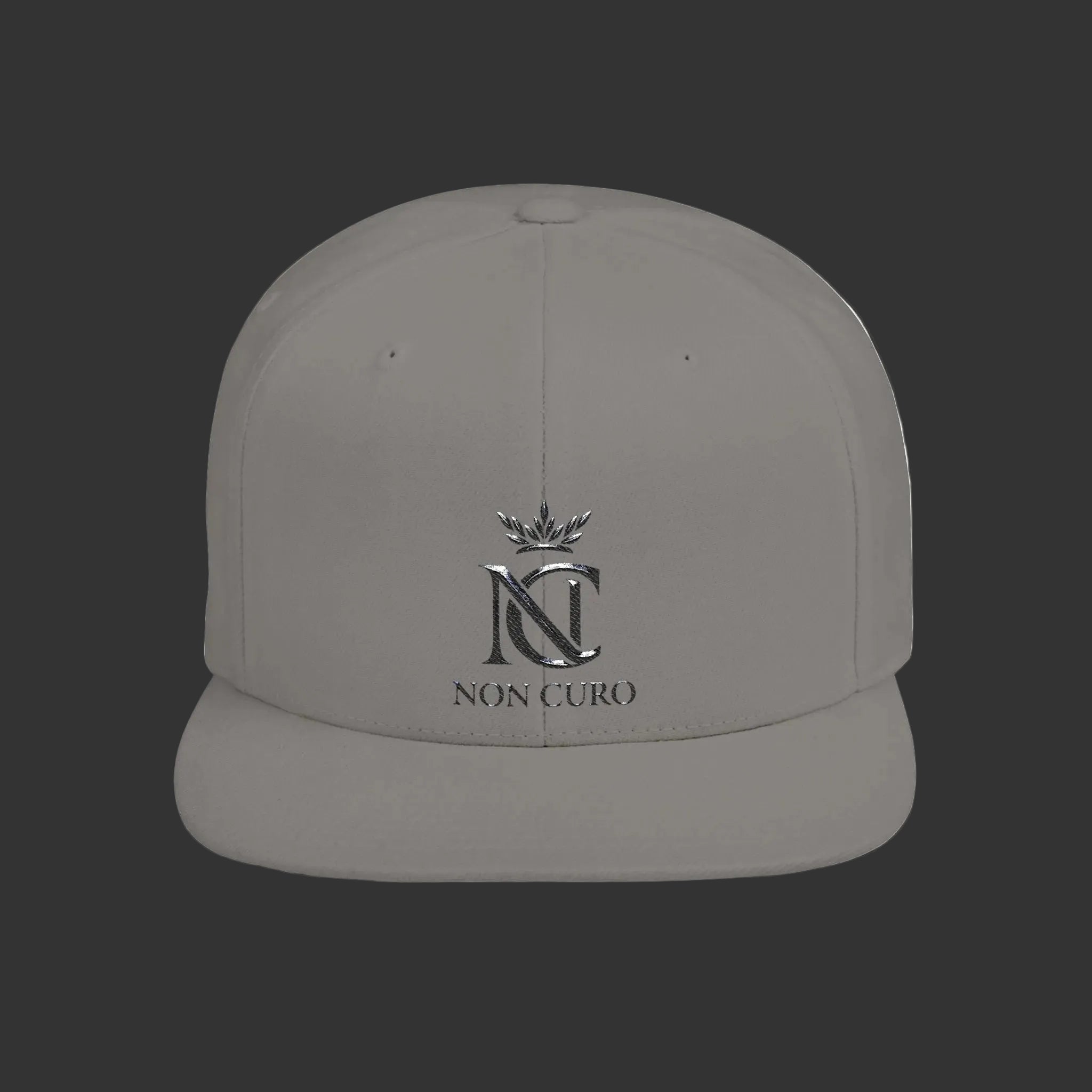 Laurel Crest Flat Bill Snapback Hat — Embroidered "NON CURO" Logo