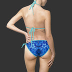 Electric Blue Floral Bikini — Floral Pool & Vegas Swimwear for Tanned Skin