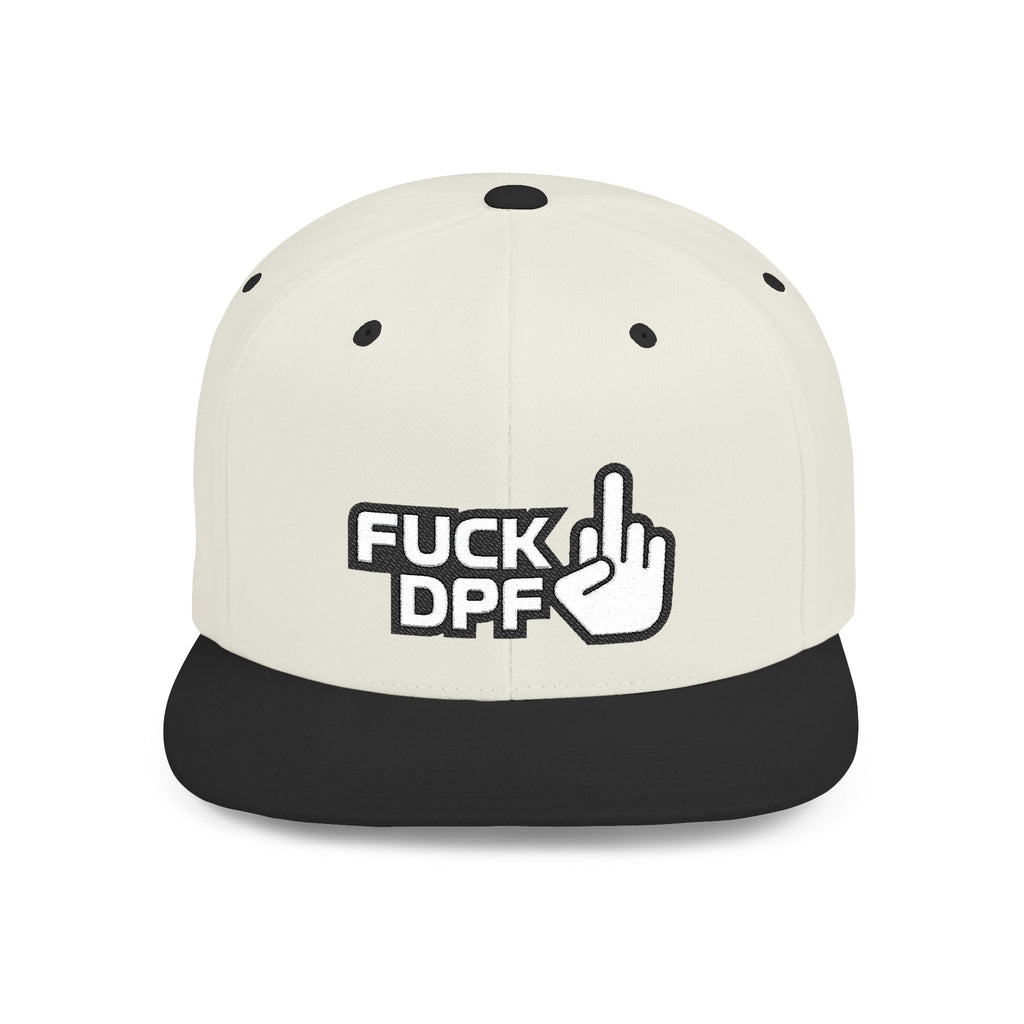 Flat Bill Snapback Hat — "F*** DPF" Embroidered Middle Finger Streetwear Cap