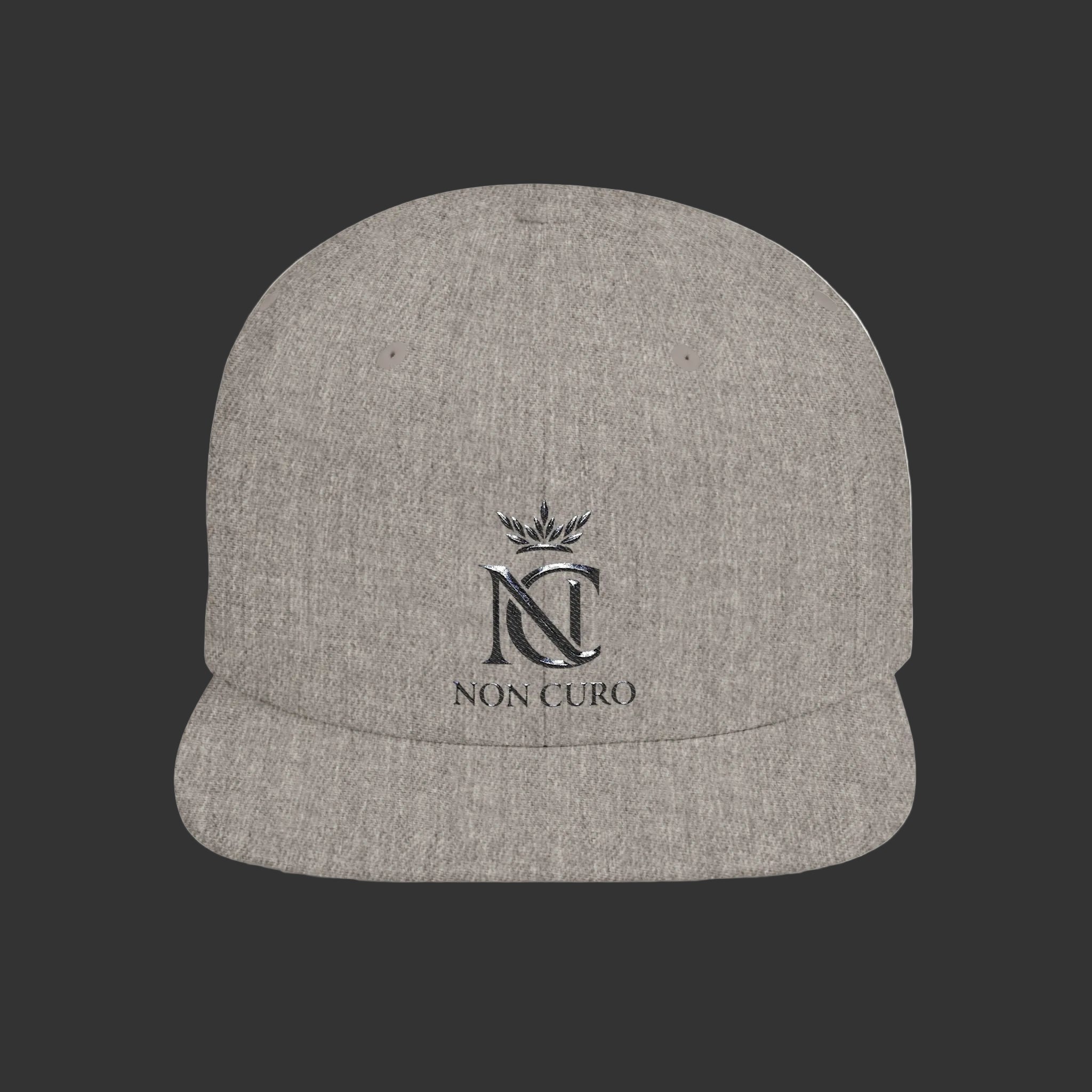 Laurel Crest Flat Bill Snapback Hat — Embroidered "NON CURO" Logo