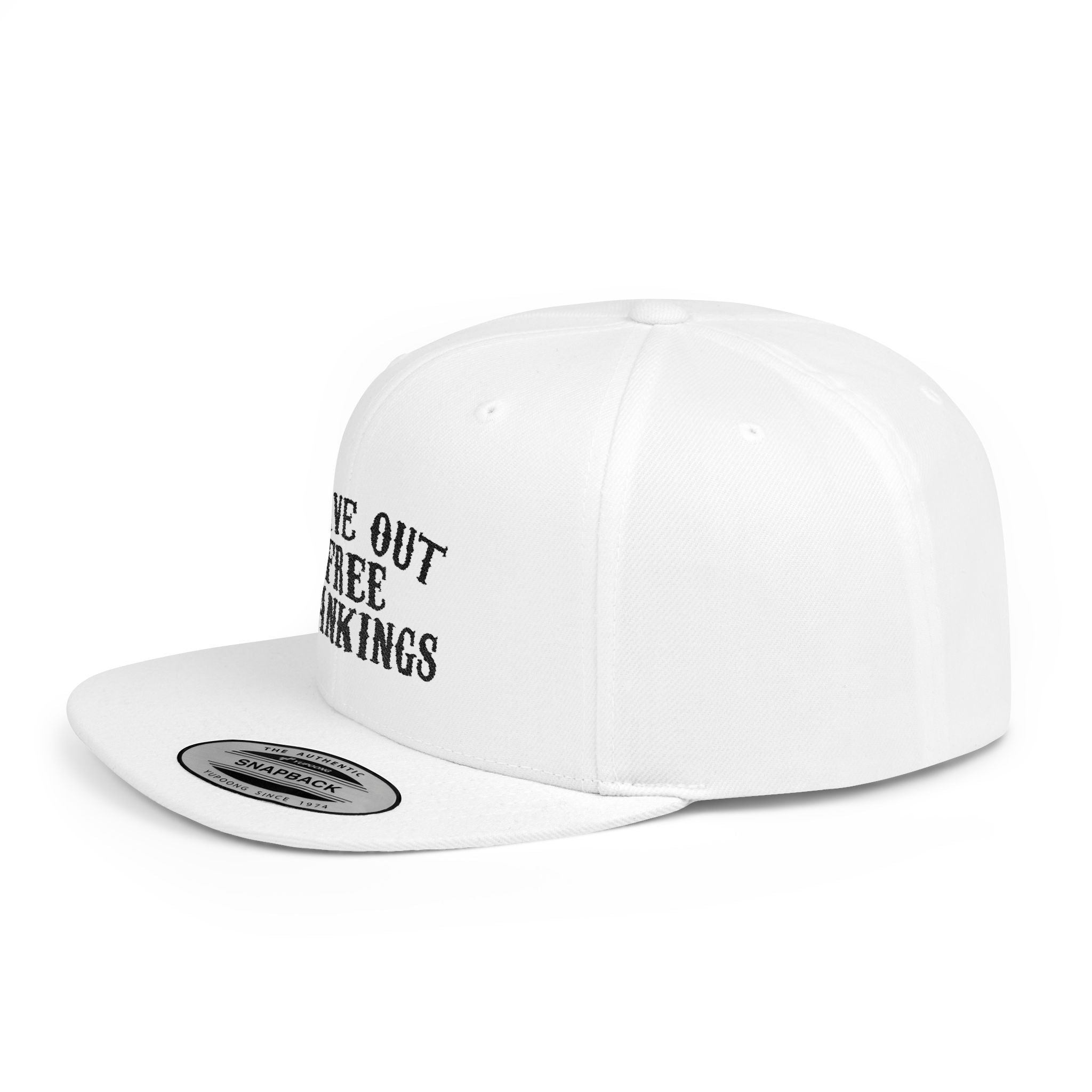 Snapback Hat — "I Give Out Free Spankings" Embroidered Flat Bill Cap