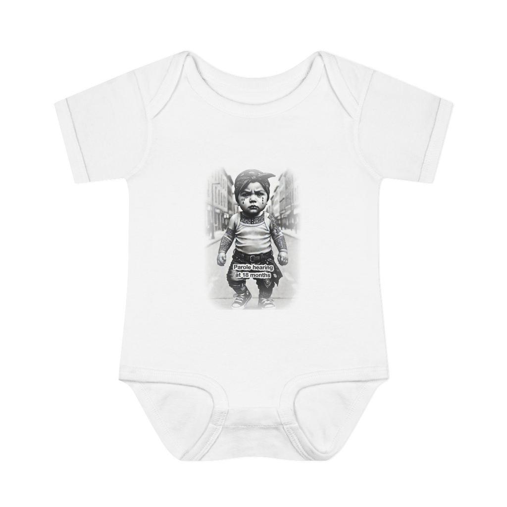 INFANT BODYSUIT  "FRESH OUT THE PIN" BABY WITH TATTOOS