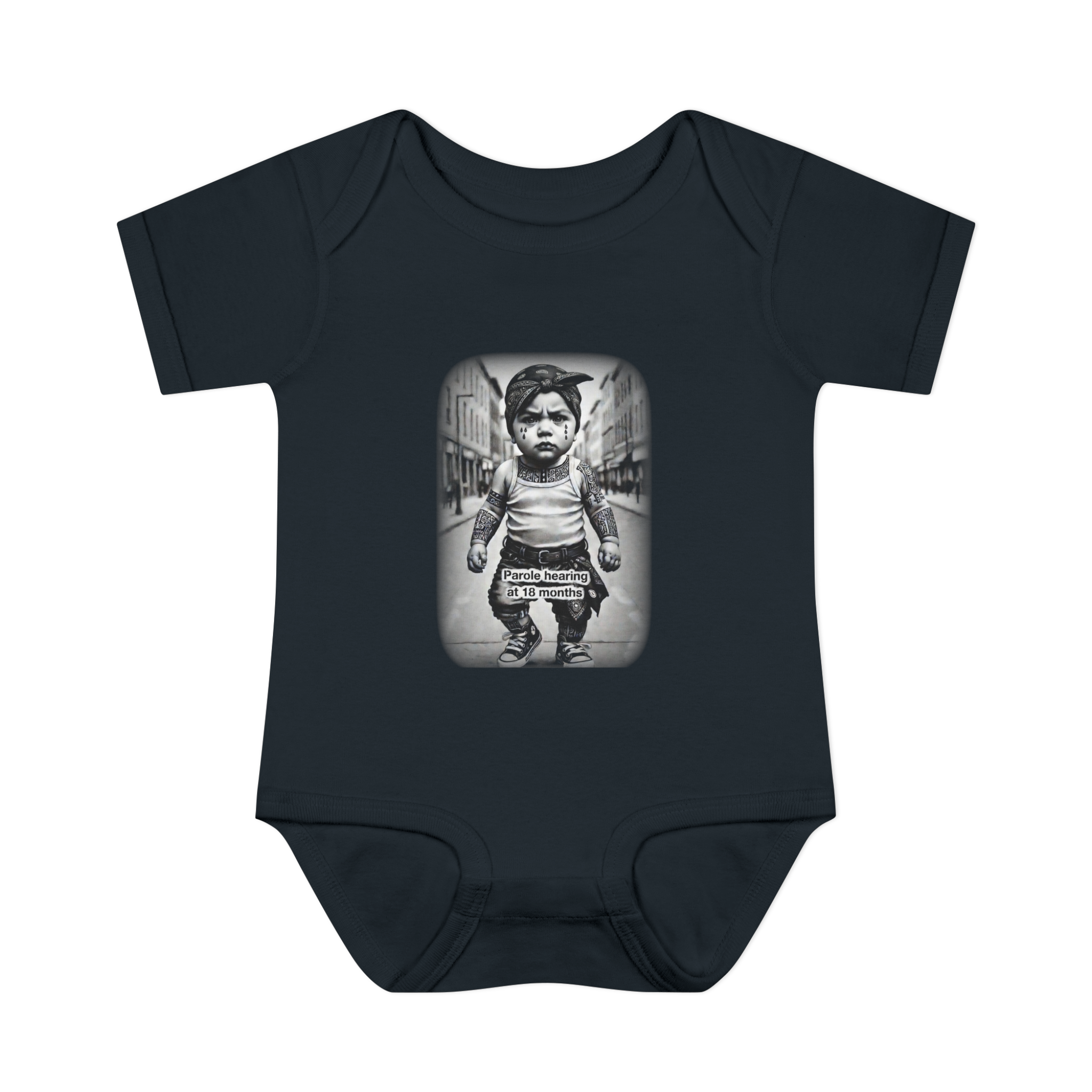 INFANT BODYSUIT  "FRESH OUT THE PIN" BABY WITH TATTOOS