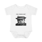 Infant Bodysuit — "Use Cross Me?" Vintage Mobster Baby Graphic