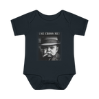 Infant Bodysuit — "Use Cross Me?" Vintage Mobster Baby Graphic