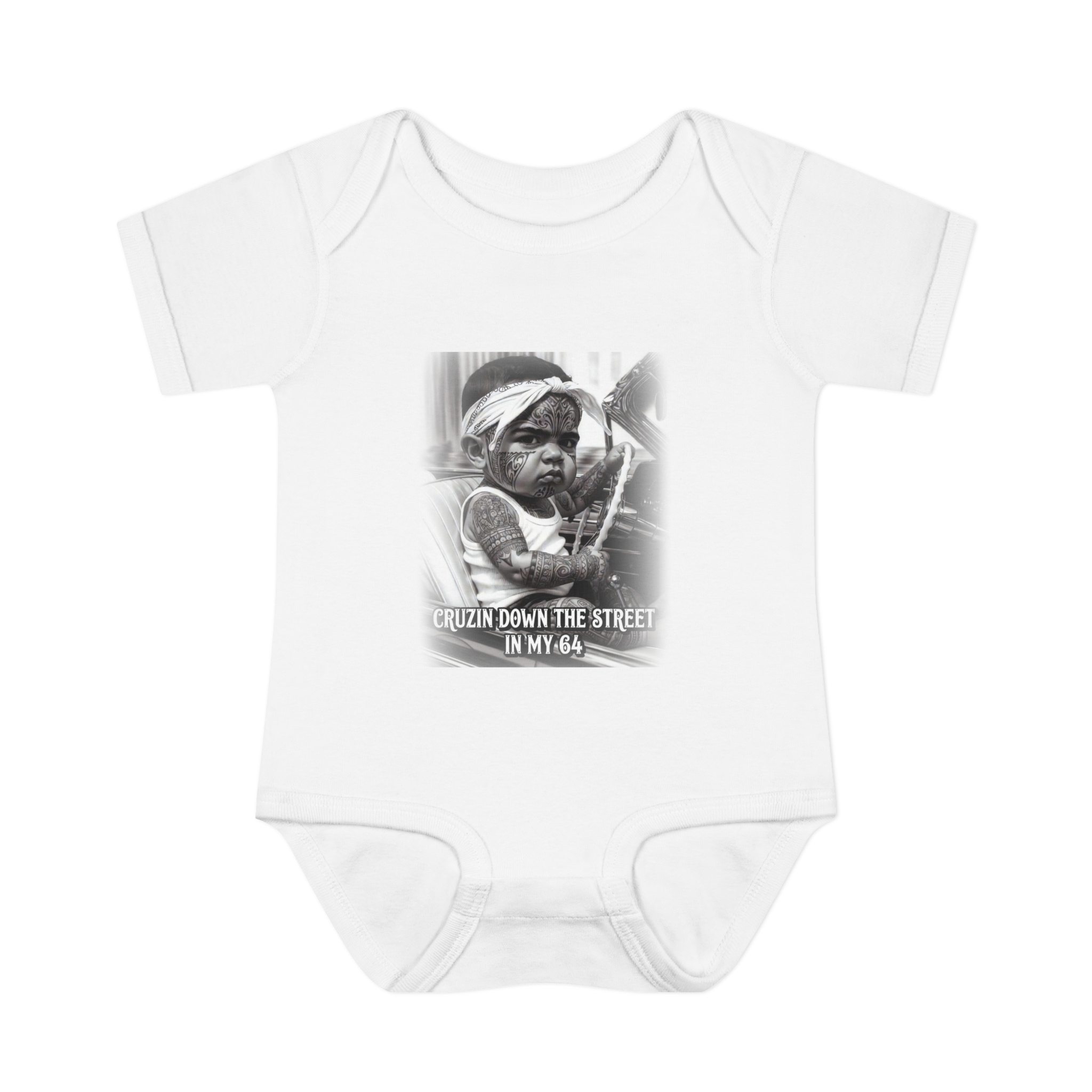 INFANT BODYSUIT  — "CRUZIN DOWN THE STREET IN MY 64"