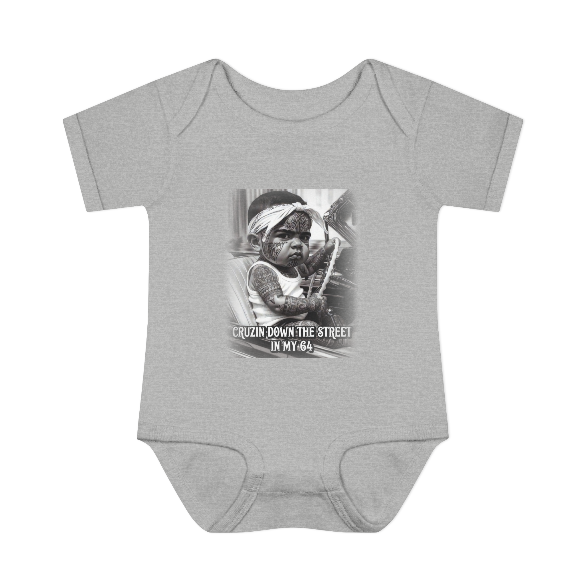 INFANT BODYSUIT  — "CRUZIN DOWN THE STREET IN MY 64"