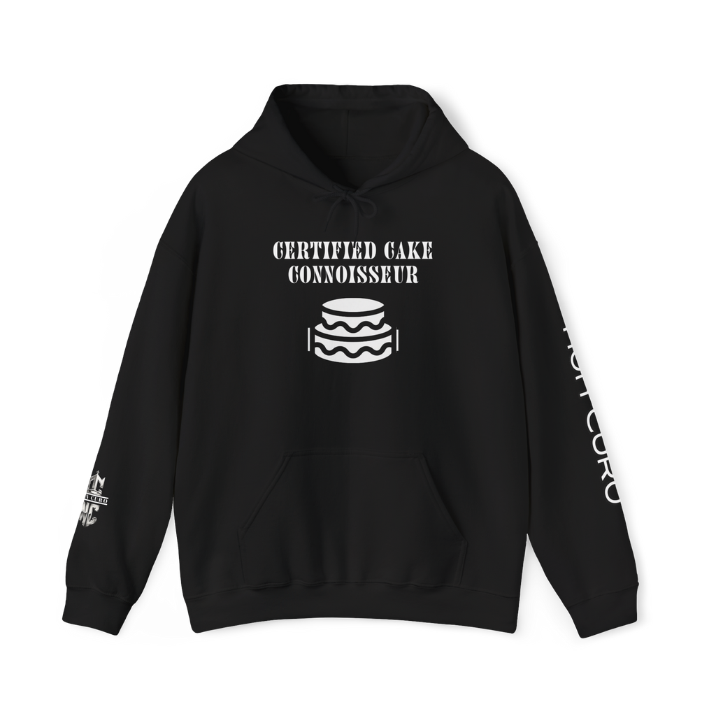 CERTIFIED CAKE CONNOISSEUR HOODIE — GIRL OUTLINE "NICE ASS" GRAPHIC