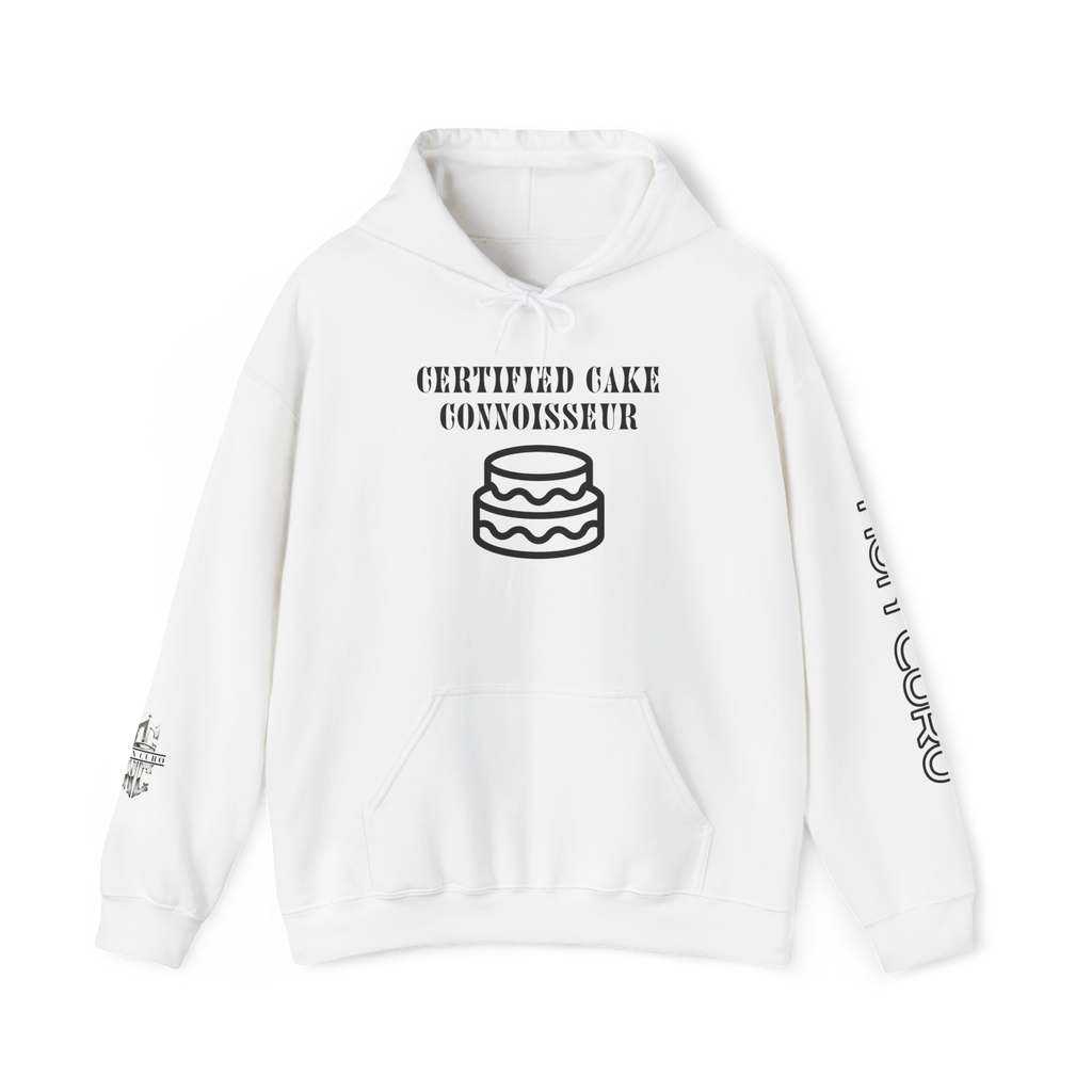 CERTIFIED CAKE CONNOISSEUR HOODIE — GIRL OUTLINE "NICE ASS" GRAPHIC