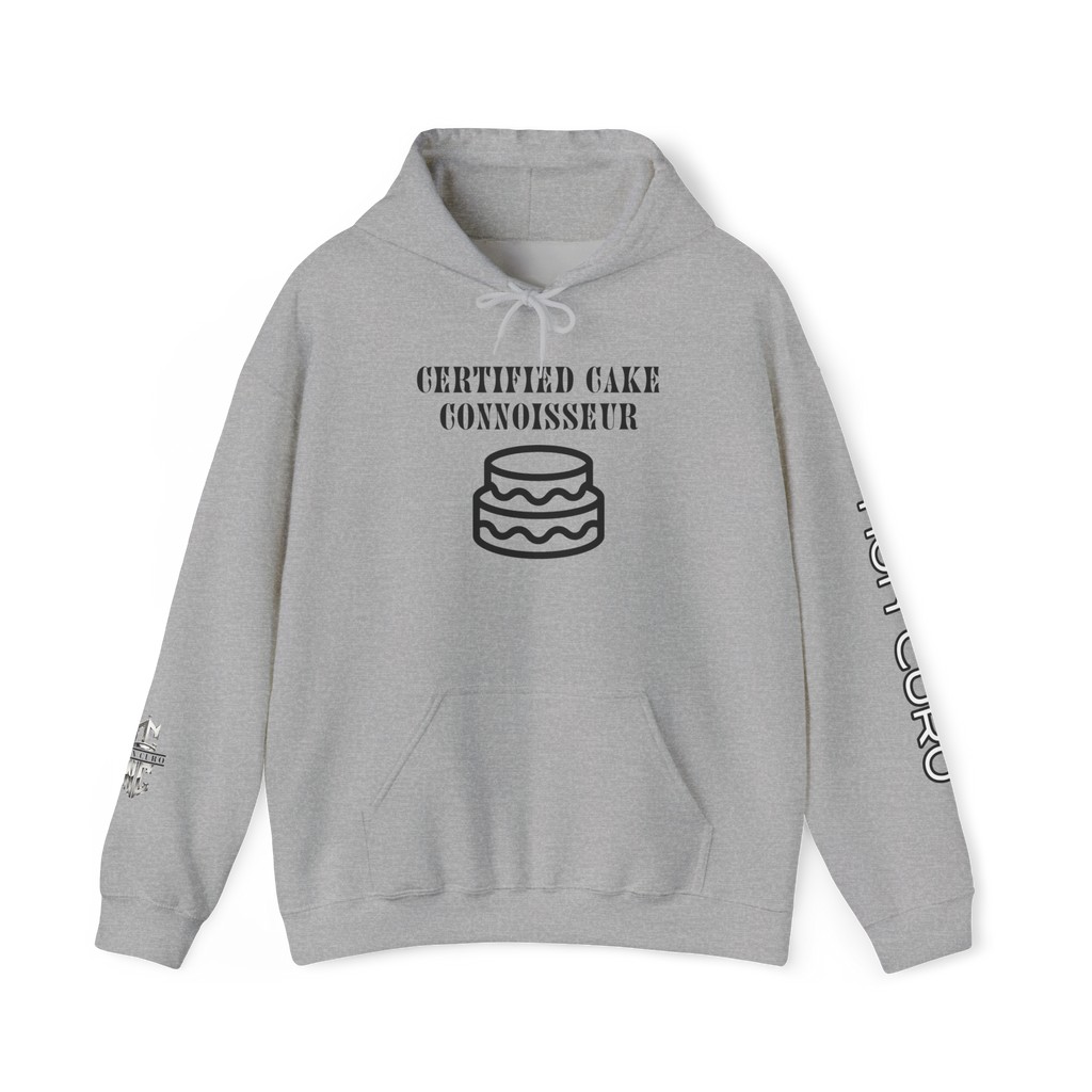 CERTIFIED CAKE CONNOISSEUR HOODIE — GIRL OUTLINE "NICE ASS" GRAPHIC