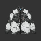 "NON CURO" WOMEN'S PUFFER JACKET — "STRANGER THINGS"  SETTING ALL OVER PRINT
