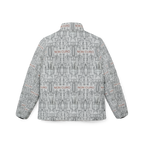 "NON CURO" WOMEN'S PUFFER JACKET —WHITE CIRCUIT-BOARD WINTER COAT