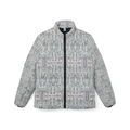 "NON CURO" WOMEN'S PUFFER JACKET —WHITE CIRCUIT-BOARD WINTER COAT