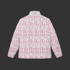 WOMEN’S PUFFER JACKET — “NON CURO” PINK CIRCUIT-BOARD WINTER COAT