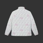 "NON CURO" Women's Puffer Jacket — White Circuit-Board Winter Coat