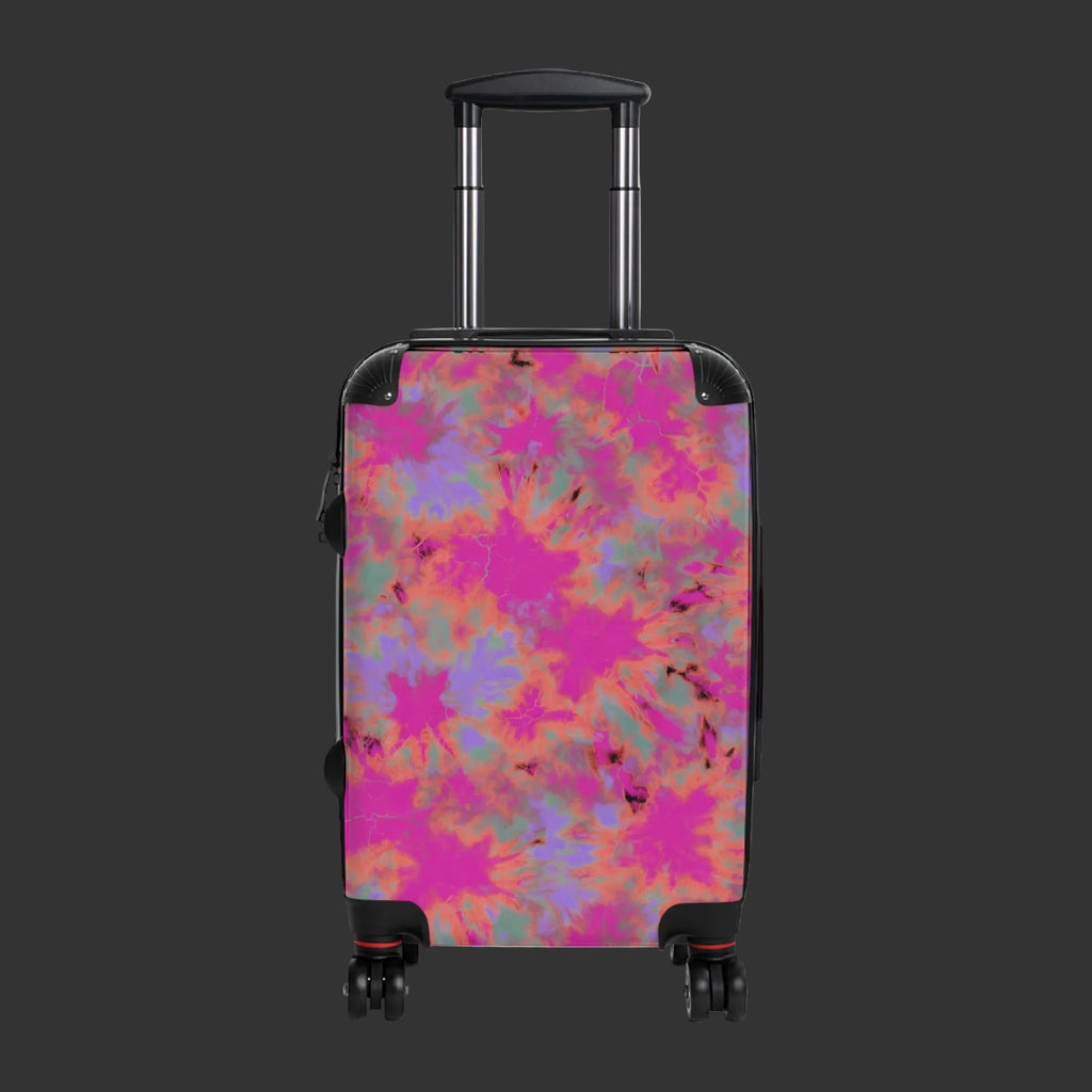 Tie-Dye Carry-On Suitcase — Mon Chéri Pink & Blue Chic Travel Luggage