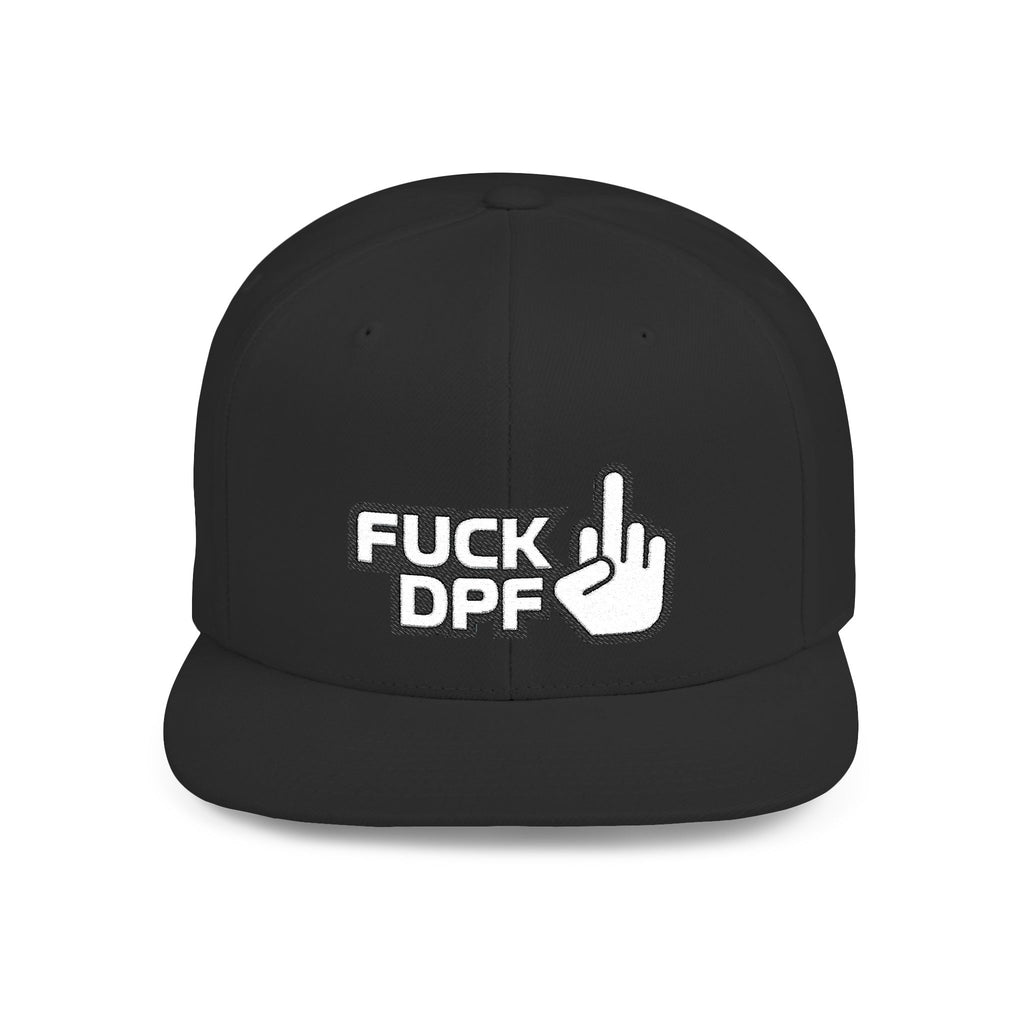 Flat Bill Snapback Hat — "F*** DPF" Embroidered Middle Finger Streetwear Cap