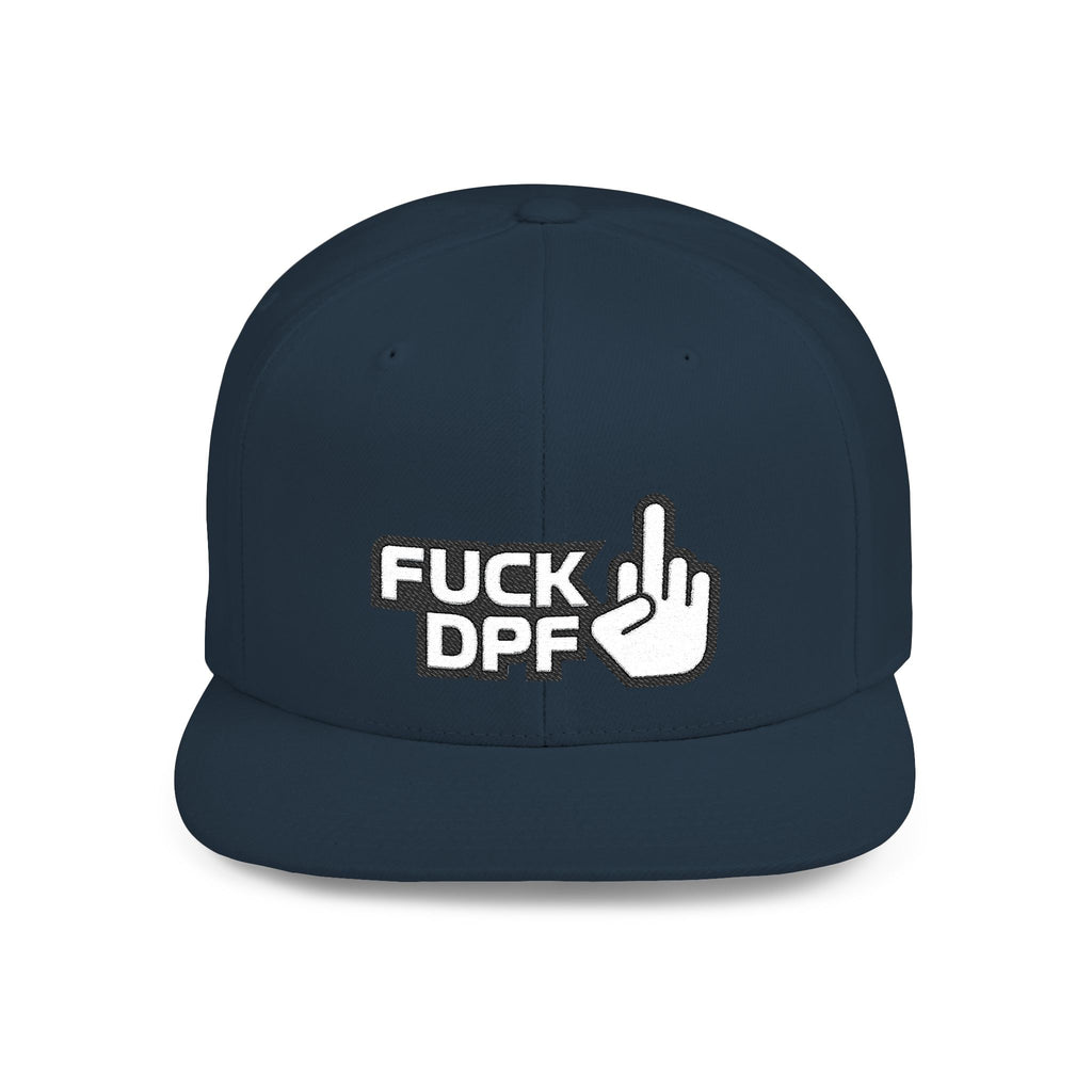 Flat Bill Snapback Hat — "F*** DPF" Embroidered Middle Finger Streetwear Cap