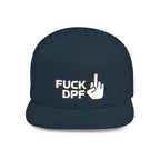Flat Bill Snapback Hat — "F*** DPF" Embroidered Middle Finger Streetwear Cap