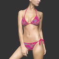"NON CURO" Tie-Dye Bikini Swimsuit — Bold & Light Pink Splash