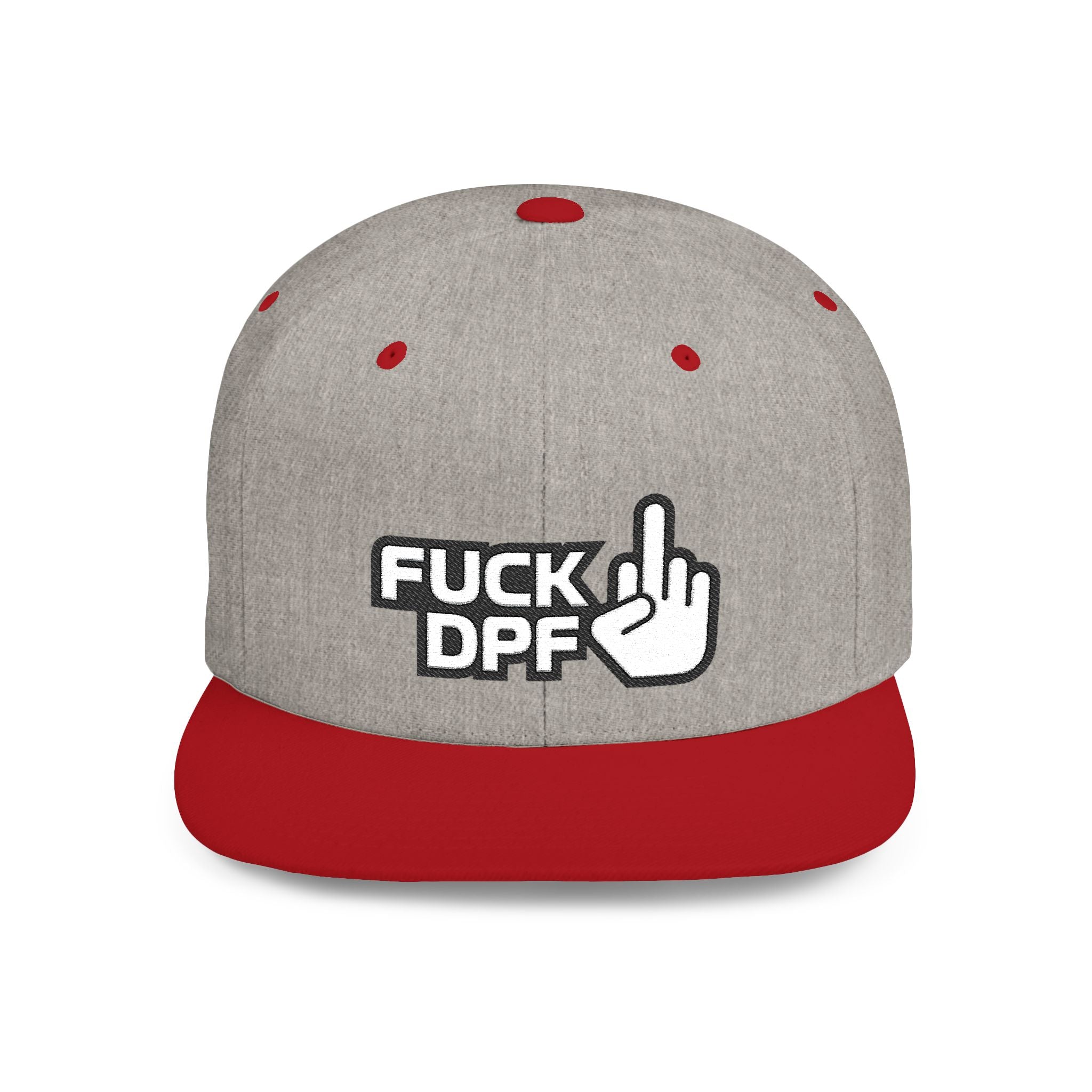 Flat Bill Snapback Hat — "F*** DPF" Embroidered Middle Finger Streetwear Cap