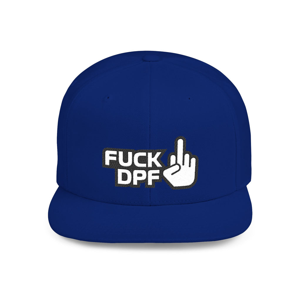 Flat Bill Snapback Hat — "F*** DPF" Embroidered Middle Finger Streetwear Cap