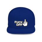 Flat Bill Snapback Hat — "F*** DPF" Embroidered Middle Finger Streetwear Cap