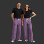 Marbled Purple Wide Leg Joggers | Soft Unisex Sweatpants