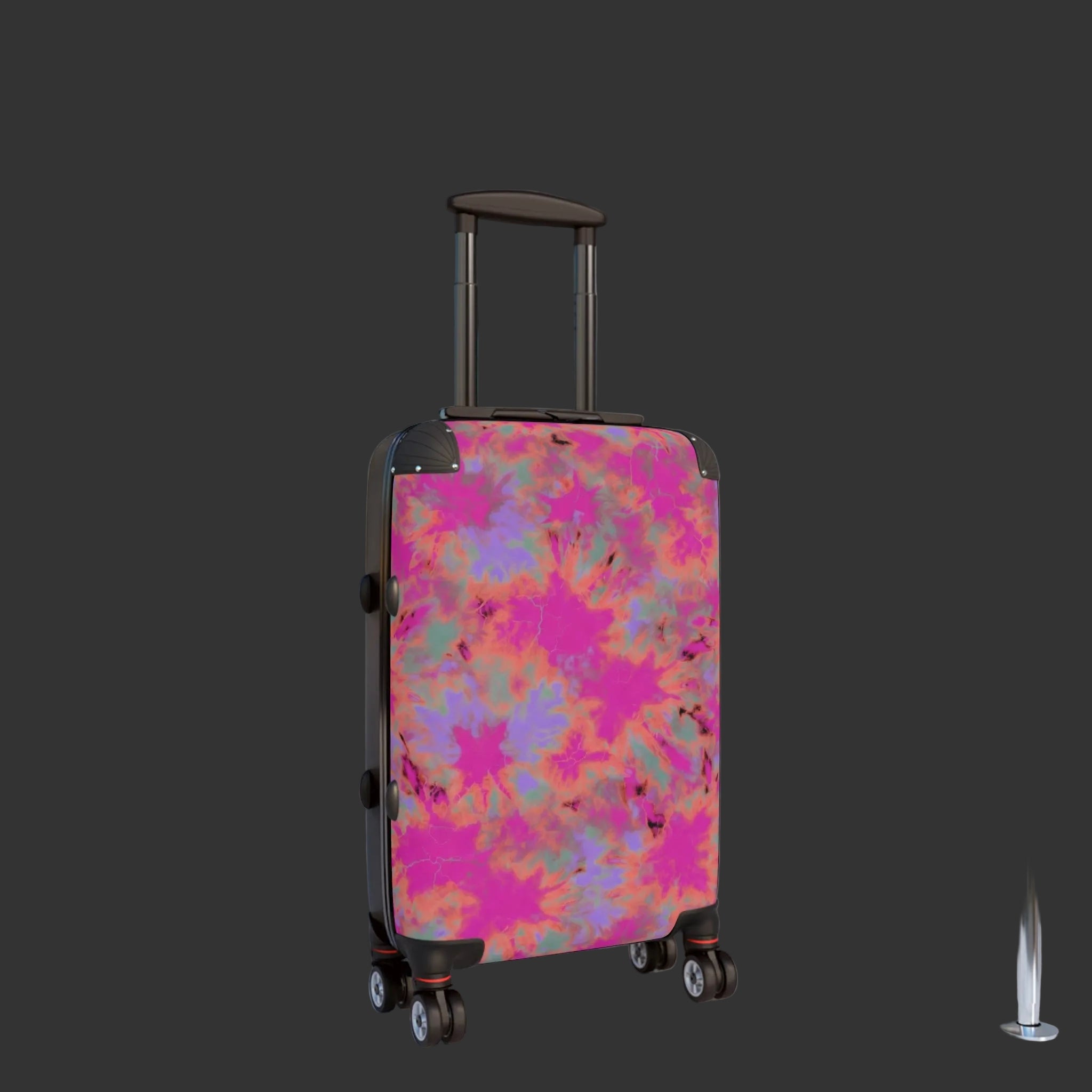 Tie-Dye Carry-On Suitcase — Mon Chéri Pink & Blue Chic Travel Luggage