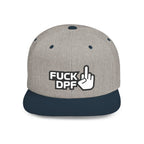 Flat Bill Snapback Hat — "F*** DPF" Embroidered Middle Finger Streetwear Cap