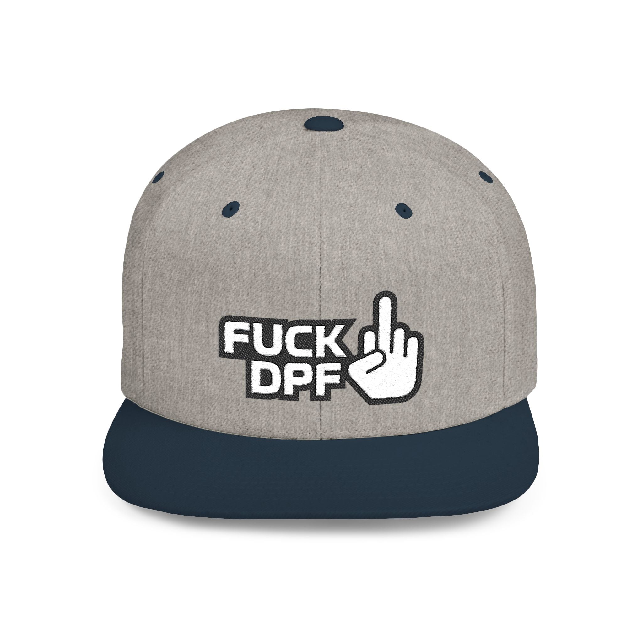 Flat Bill Snapback Hat — "F*** DPF" Embroidered Middle Finger Streetwear Cap
