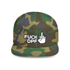 Flat Bill Snapback Hat — "F*** DPF" Embroidered Middle Finger Streetwear Cap