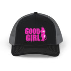Good Girl Trucker Cap — Pink Graphic Snapback Hat