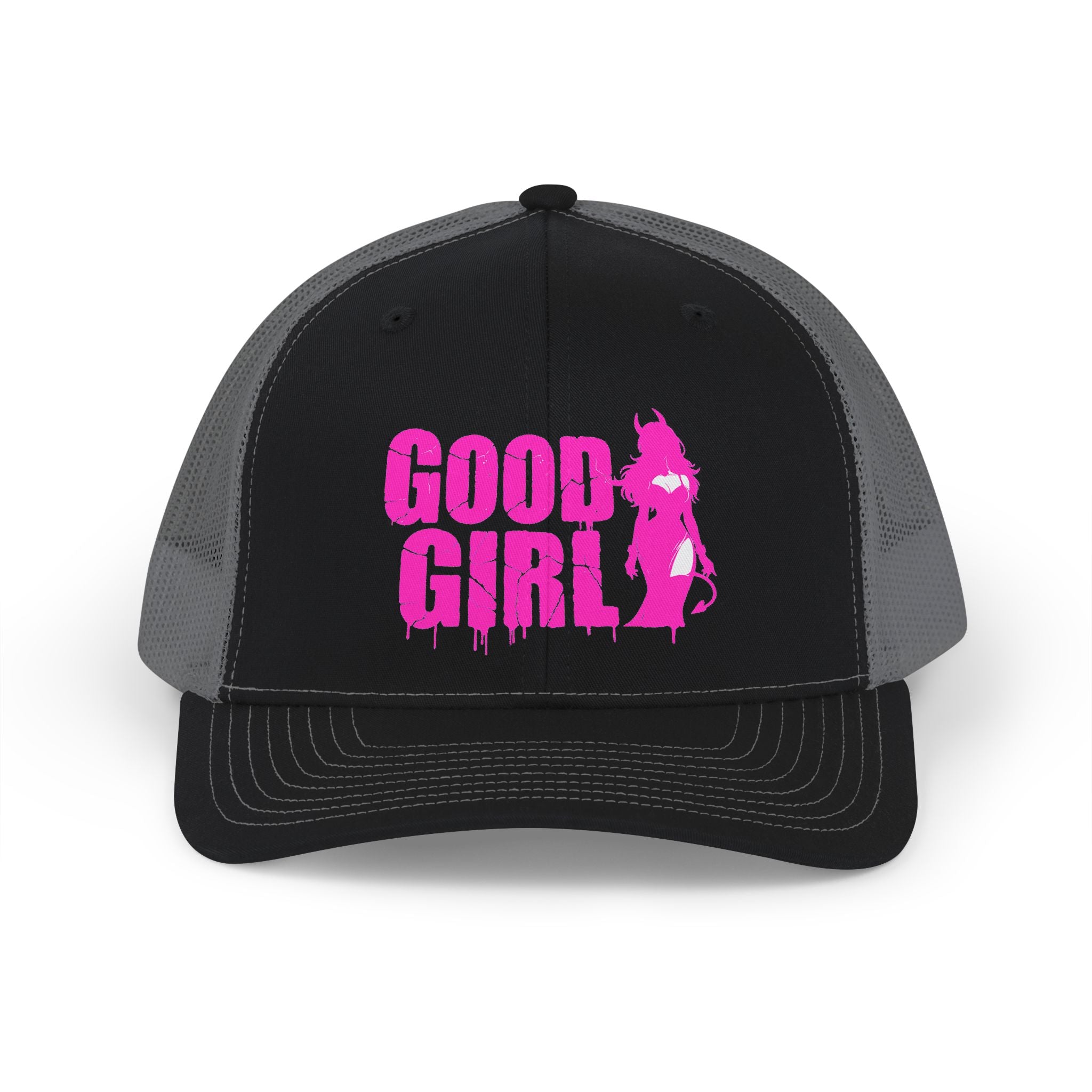 Good Girl Trucker Cap — Pink Graphic Snapback Hat