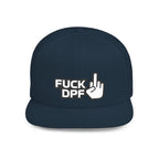 Flat Bill Snapback Hat — "F*** DPF" Embroidered Middle Finger Streetwear Cap