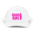 Good Girl Trucker Cap — Pink Graphic Snapback Hat