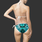 Hawaii Floral Bikini Swimsuit — Bright Teal Tropical String Bikini
